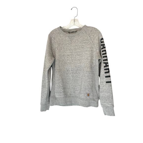 Carhartt Women's Sweatshirt Gray Utility Rugged Relaxed Fit‎ Crewneck Small - Picture 1 of 11